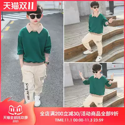 Boys' autumn suit 2021 new children's foreign School Spring and Autumn handsome Korean version of tide dress boy boy
