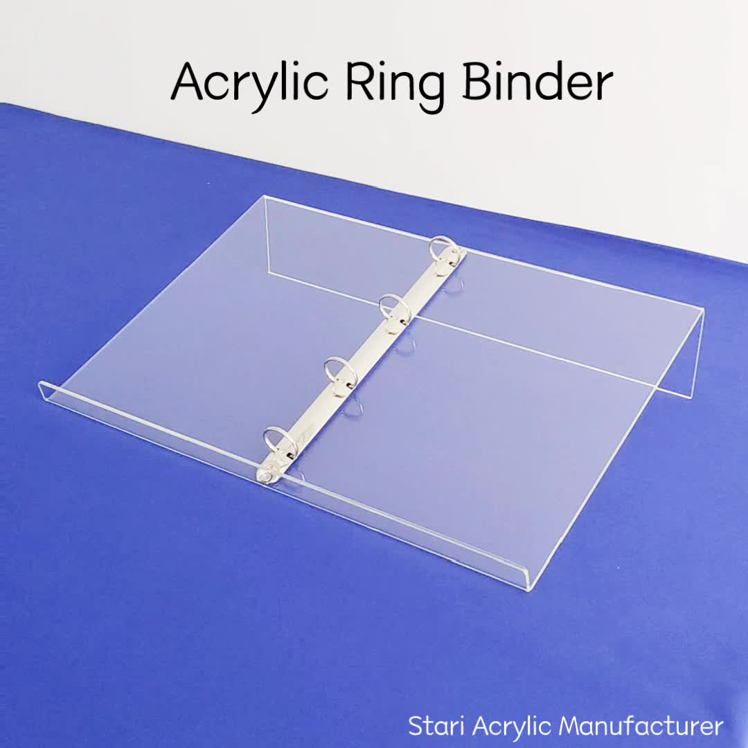 3 Ring Binder Acrylic Display,A4 Acrylic Catalog Pages Riser,Slanted