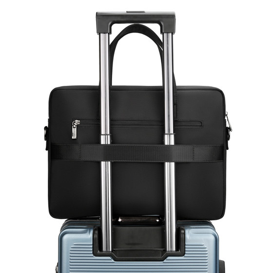 保罗全牛津帆布男士大容量横款手提包商务休闲资料电脑包公文包男