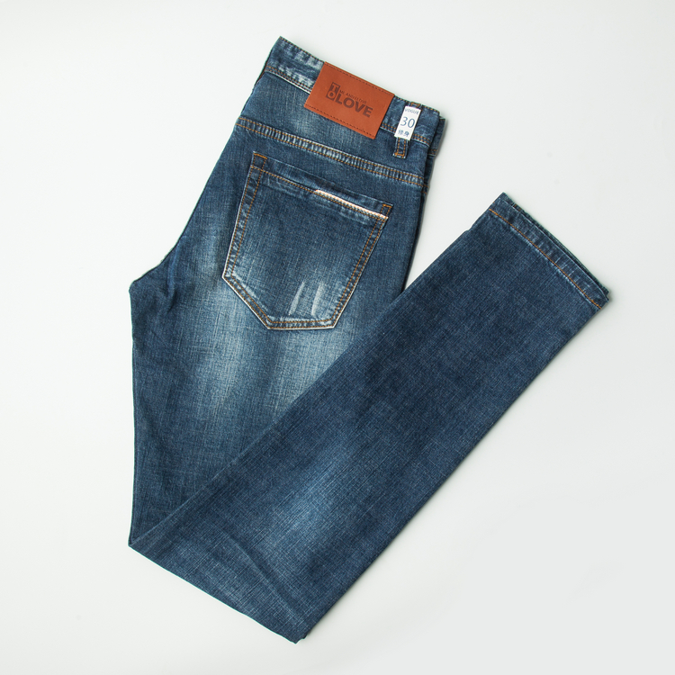 Cửa hàng bách hóa Huadu Quần dài nam màu trắng denim Xu hướng màu xanh hoang dã Thời trang kinh doanh thoáng khí Quần thoải mái cho nam - Thiết bị sân khấu đèn led không nháy