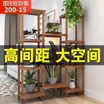 Flower shelf for flower pots Home living room balcony partition flower rack storage rack large pot Green rose pot Indoor