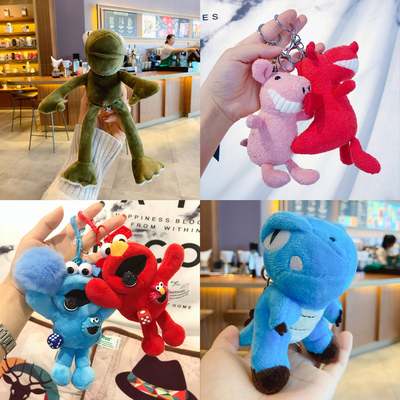 毛绒钥匙扣女可爱小恐龙玩偶书包挂件