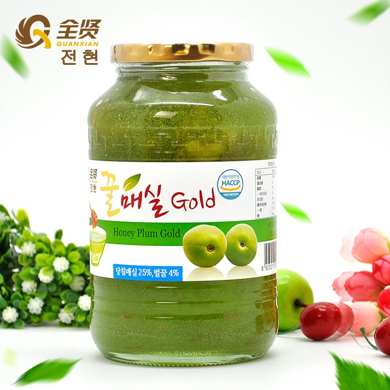 Quanxian honey green plum tea grapefruit tea 1kg Korean original imported flushing drink drink fruit tea milk tea raw materials
