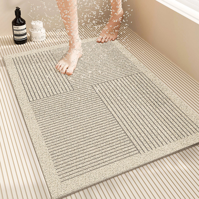 Bathroom Floor Mat, Shower Room Non-Slip Mat, Wire Loop Full Coverage, Large Size, Bathroom Mat for Elderly, Water-Proof and Anti-Fall Mat