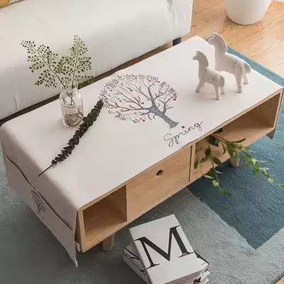 Advanced sense waterproof and oil-proof tea table living room storage tablecloth rectangular TV shoe cabinet dustproof cover tablecloth mat cloth