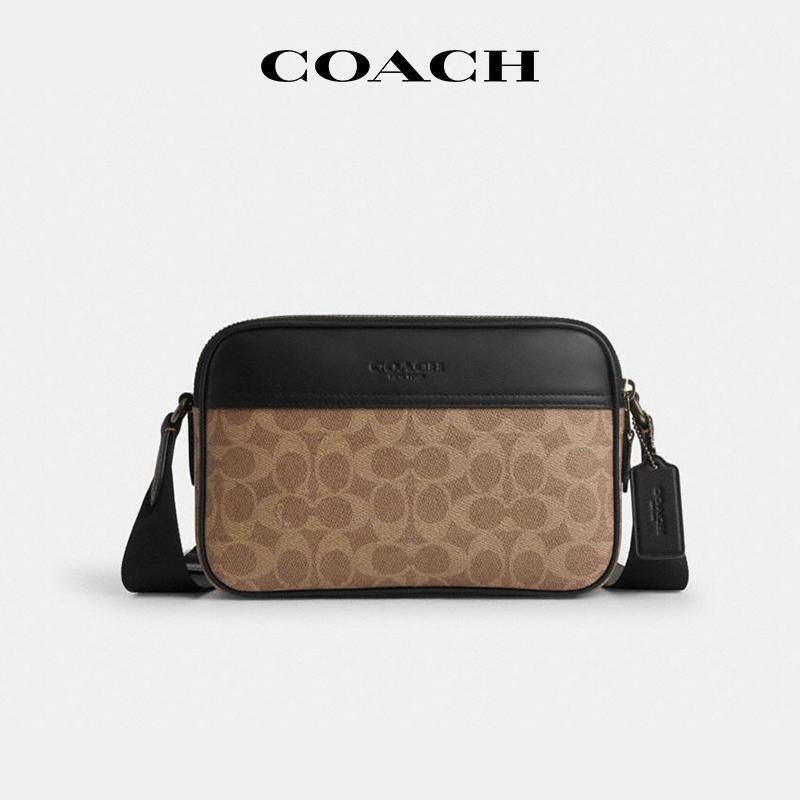 【Domestic Express Delivery】Coach/Graham New Camera Bag Trendy Monogram Men's Single Shoulder Crossbody Bag