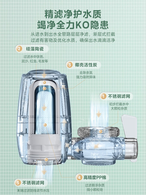 Midea Faucet Water Purifier Household Tap Water Filter Ultrafiltration Purifier Kitchen Universal Pre-Filter Water Purifier