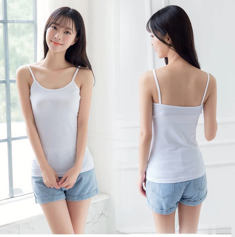Cotton nhỏ yếm nữ ngắn phần dệt kim không tay dệt kim đáy áo gợi cảm mặc áo khoác học sinh xuân hè áo sơ mi nữ