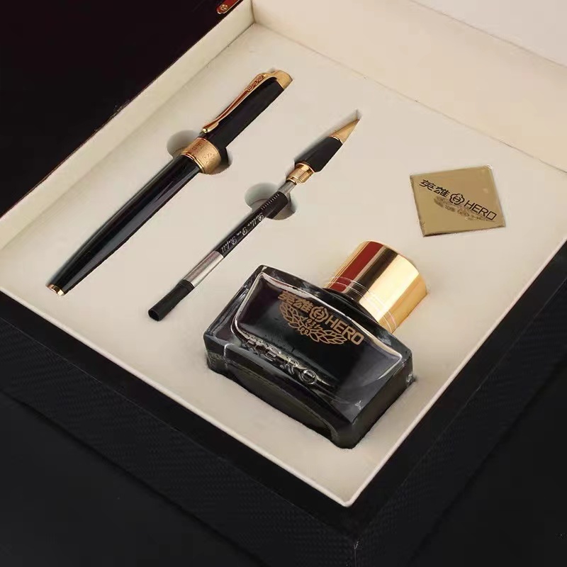 Hero Card Pen Men Upscale Gift Gift Box Ink Suit Adult Office Business Bend Tips Beauty Work Sign Pen Metal Heavy Hand Feel Lettering Custom Enterprise LOGO Official Shop H638