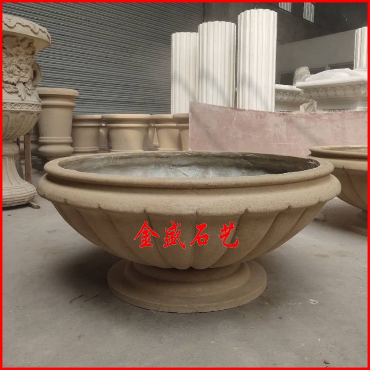 Artificial Sandstone Sculpture Flower Pot GRP Sculpture Flower Pot Flower Bowl Garden Hotel Villa Decorative material-Taobao