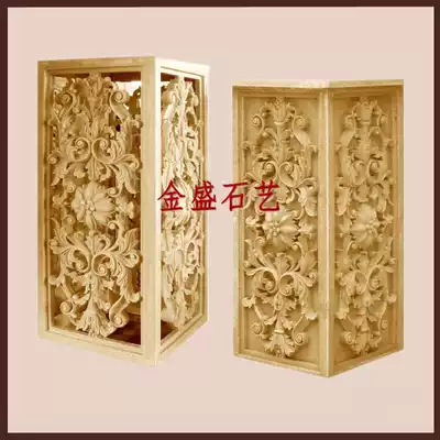 Sandstone sculpture relief sandstone round carving glass fiber wood flower hollow pillar Pier club house decoration material