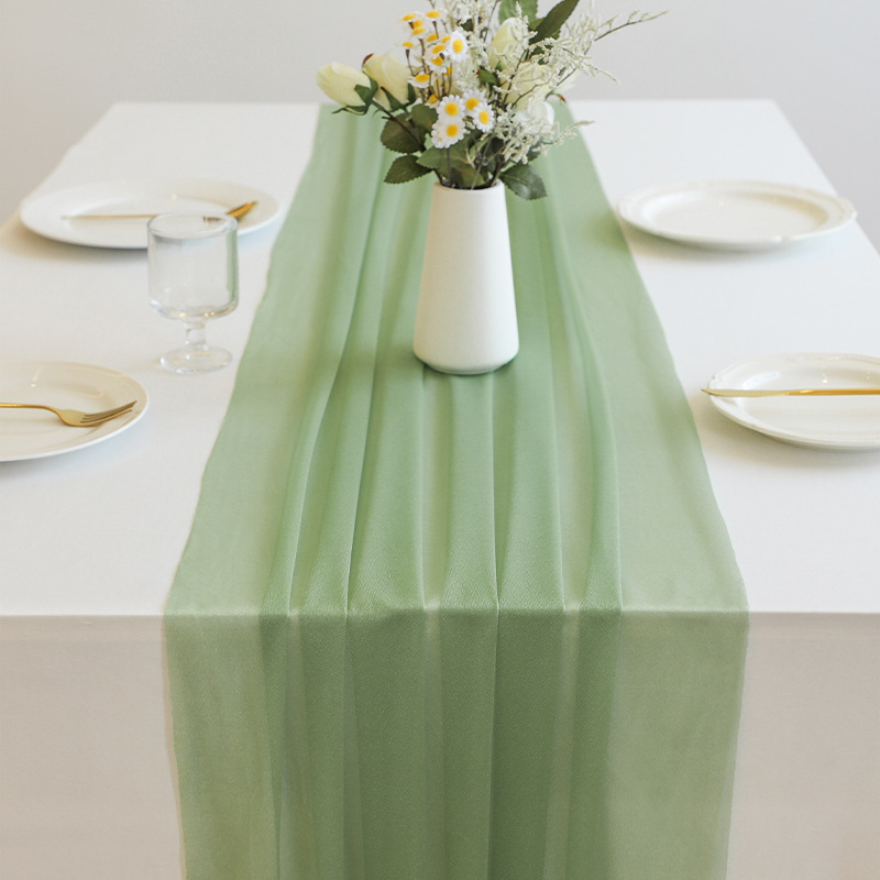 Bali Gauze Curtain Outdoor Grass Green Sheer Table Runner Transparent Gauze Wedding Birthday Party Holiday Table Decoration Cloth Bali Gauze Curtain Outdoor Grass Green Sheer Table Runner Transparent Gauze Wedding Birthday Party Holiday Table Decoration Cloth