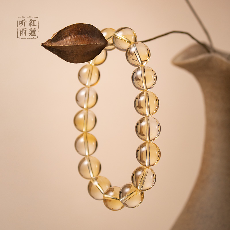 Brazilian Natural Yellow Crystal Handmade Female men's hand strings Crystal Buddha Beads Female's Brief Generous Financial Original