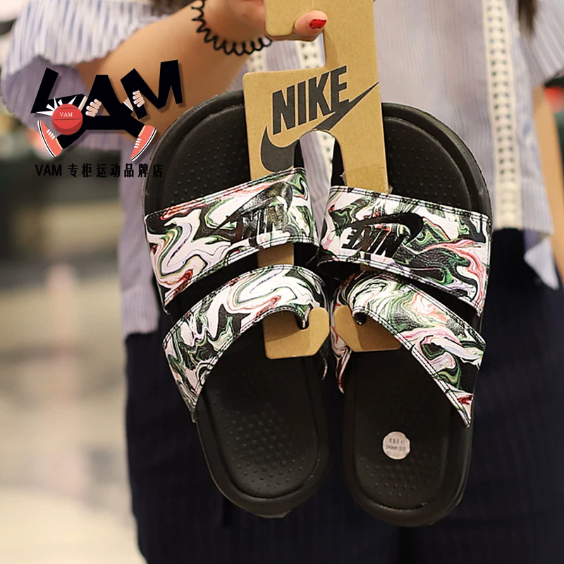 Nike BENASSI Double băng Ninja Hoa Doodle Dép và dép đi biển 819717-003-002 - Dép thể thao