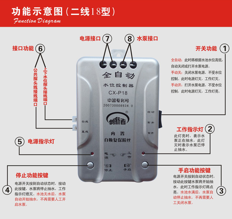 Innovator household automatic level water level controller water tank water pump water pump P18