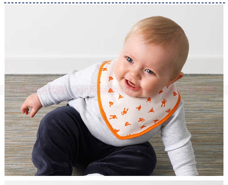 Ikea宜家西莫宝宝刷牙围兜新生婴儿口水巾幼儿宝宝围嘴3件装 店长推荐 围嘴 围兜 宝宝 刷牙 宜家途虎网