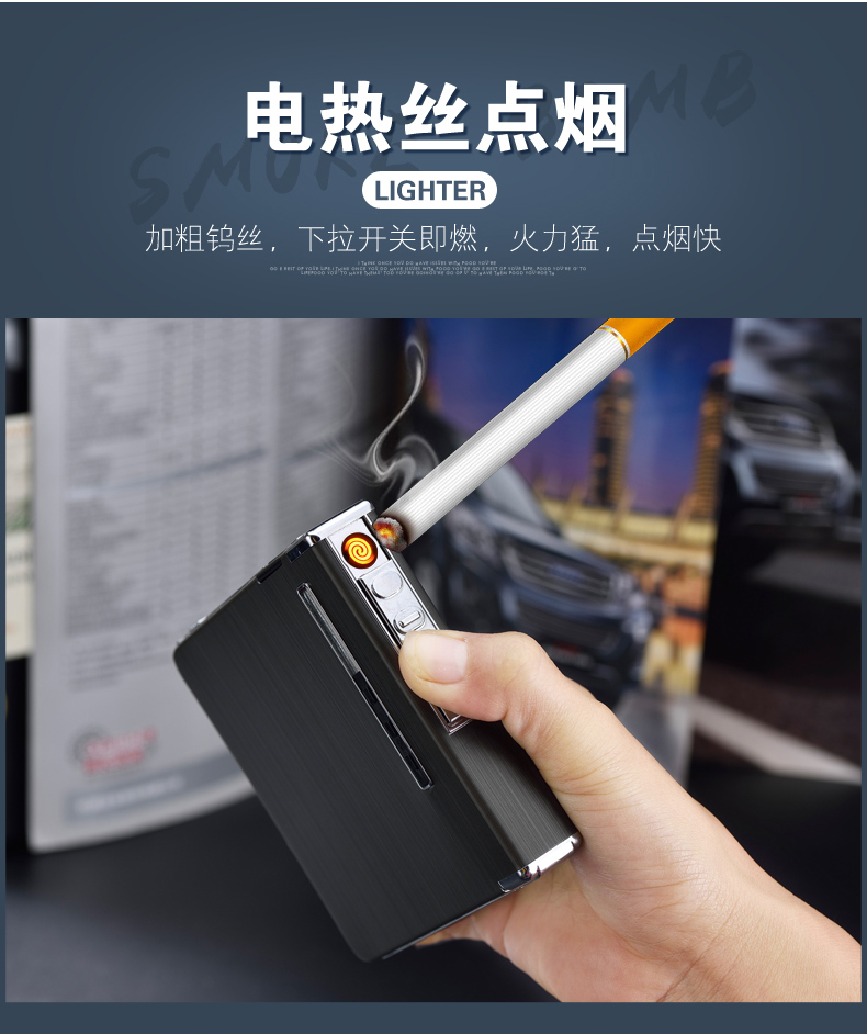 Happy bơm hơi nhẹ hơn sạc điện trường hợp thuốc lá usb sạc nhẹ trường hợp thuốc lá sinh nhật món quà tùy chỉnh chữ bật lửa đẹp