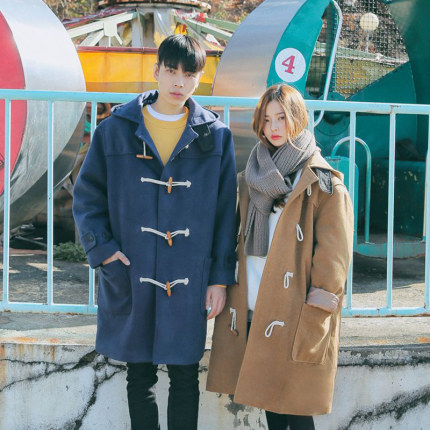 ulzzang呢子大衣女学生中长款小个子chic过膝牛