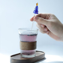Glass handmade Christmas tree stirring stick ins wind resistant high temperature honey milk coffee glass drainage stick mixing stick