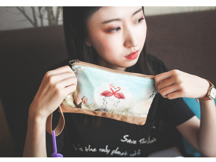 Ví nữ nhỏ tươi ví nữ túi vải dài ly hợp dung lượng lớn dễ thương phim hoạt hình mỏng đặt túi điện thoại di động 6 inch ví lv