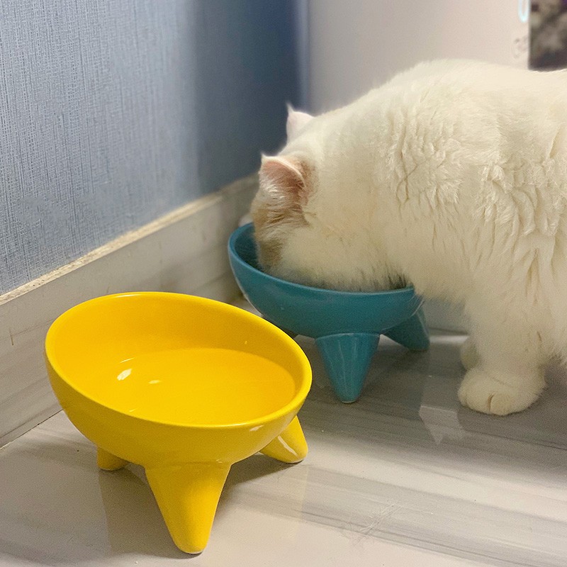 Cat bowls ceramic dog bowls anti-overturning cat food basin protection cervical spine pet bowls drinking water bowls cats food bowls pet supplies