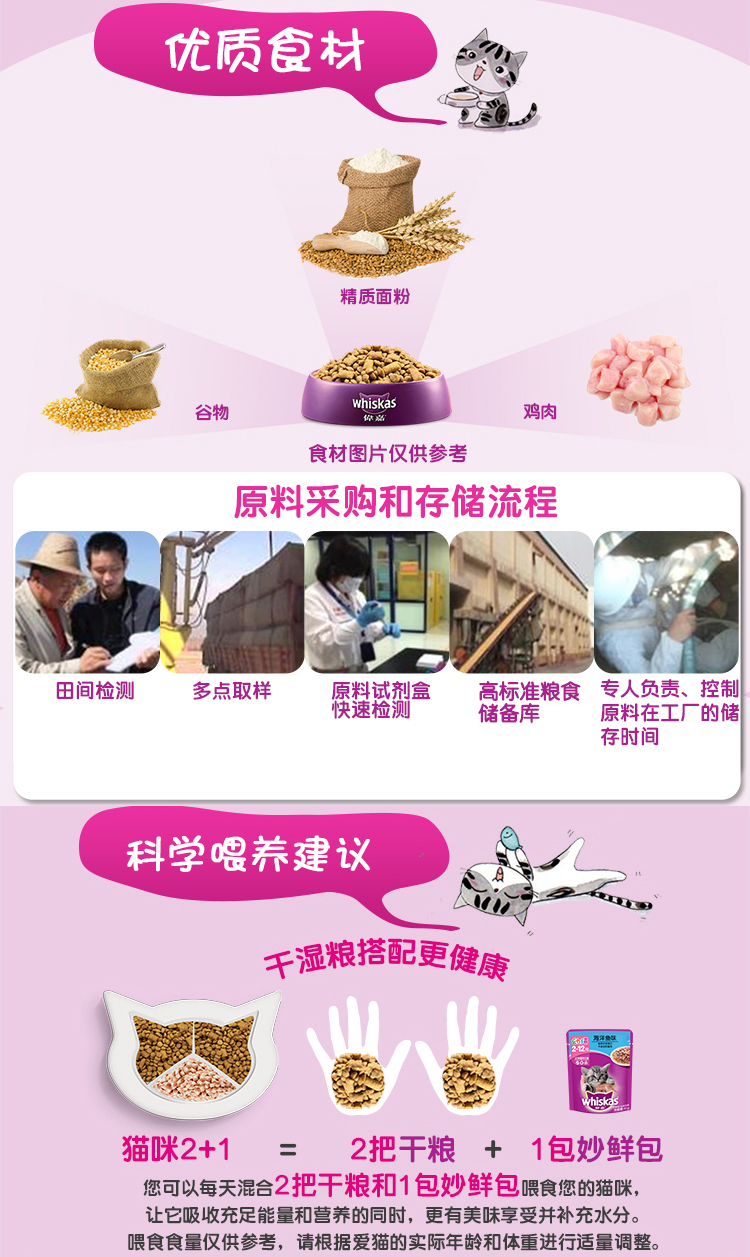 Thức ăn cho mèo Weijia mèo trẻ cá biển 1,2kg làm đẹp lông cá canxi thịt mèo thức ăn mèo Các loại pate cho mèo
