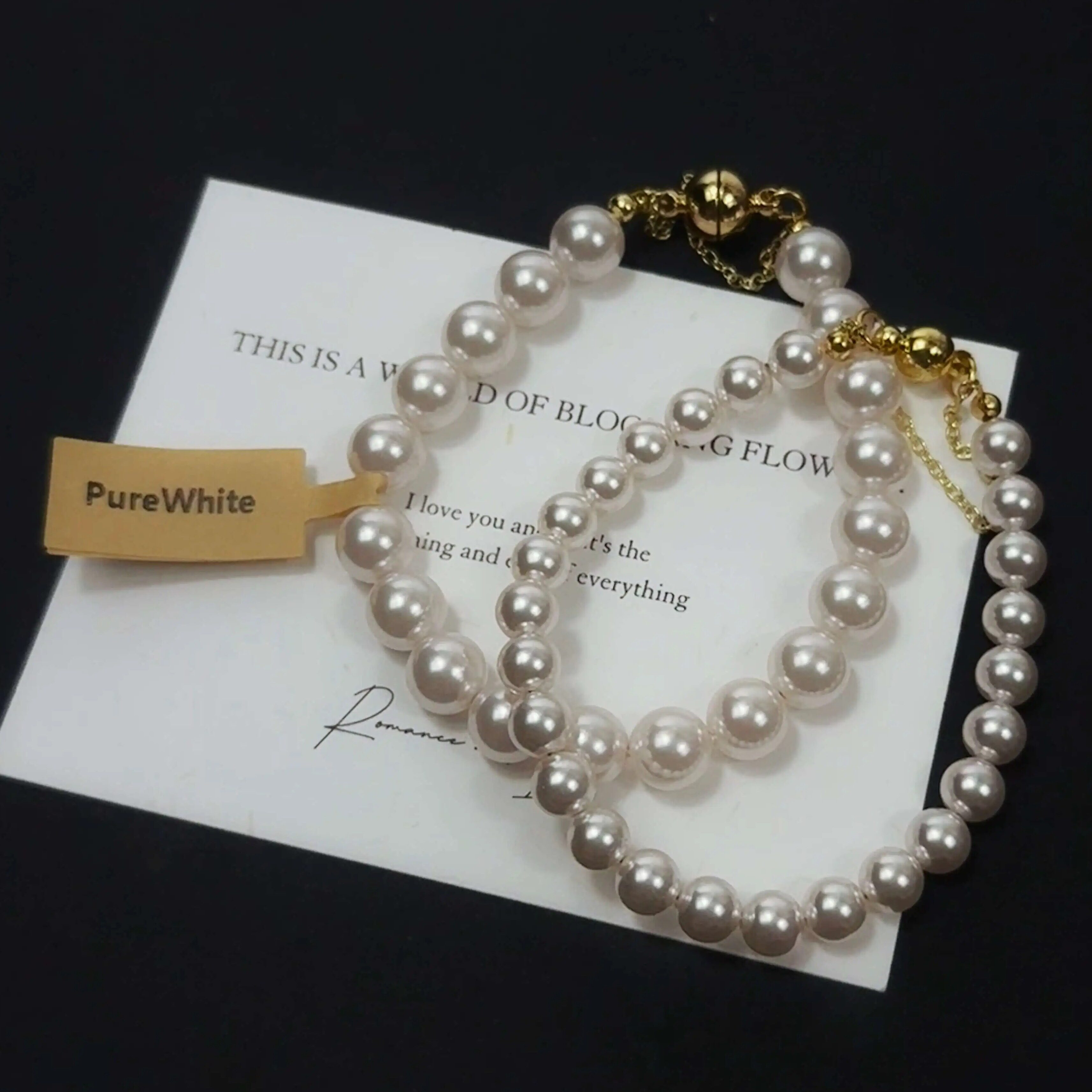 优雅永不过时 | purewhite气质冷淡风正圆强光施家珍珠手链💫-手饰-淘宝好物网