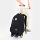 New Trolley School Bag for Middle School Students, Large Capacity, Elementary School Students, Junior High School Students, Spine Protection, Load Reduction, Push-Pull Box, Trailer with Pulleys