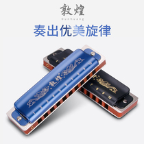 Dunhuang blues harmonica 10 holes advanced adult beginner self-study professional performance C tone Blues introductory instrument