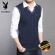 Playboy mùa thu đông ấm áp áo len nam vest cotton không tay áo len thanh niên áo len vest Hàn Quốc phiên bản thủy triều áo ba lỗ tập gym nam