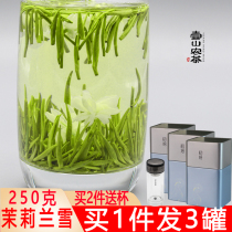 Fried flower snow Blue Snow jasmine tea 2021 new tea super strong flavor silver needle large white black bulk canned 250g