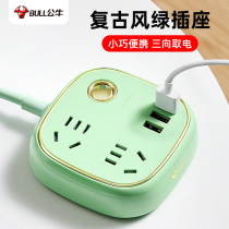 Bull Usb Retro Socket With Wire Home Converter Platoon Plug Multifunction Porous Insert Patch Board Small