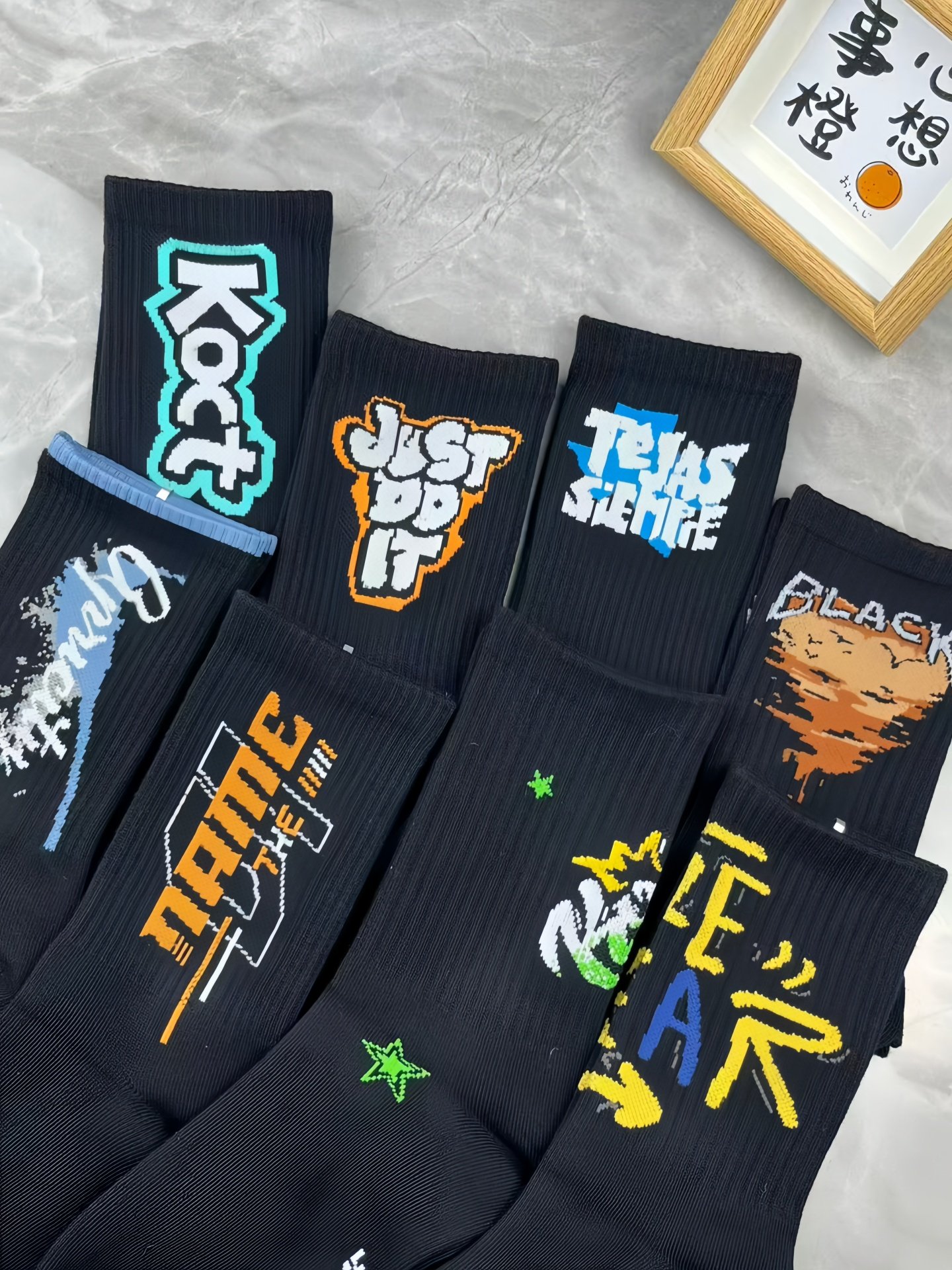 Black Socks for Boys, Pure Cotton Mid-Calf Socks, Winter 2025 New Style, Boys' Sports Long Socks, Basketball Trendy Socks