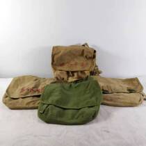 Red cultural nostalgia collection of old objects backpack Cultural Revolution period school bag cloth pocket souvenir retro decoration ornaments