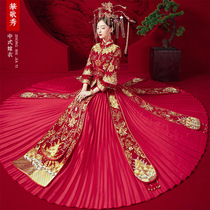 Xiuhe dress bride 2021 new wedding female Chinese toast dress dress show kimono cabinet dress Dragon and phoenix coat wedding dress