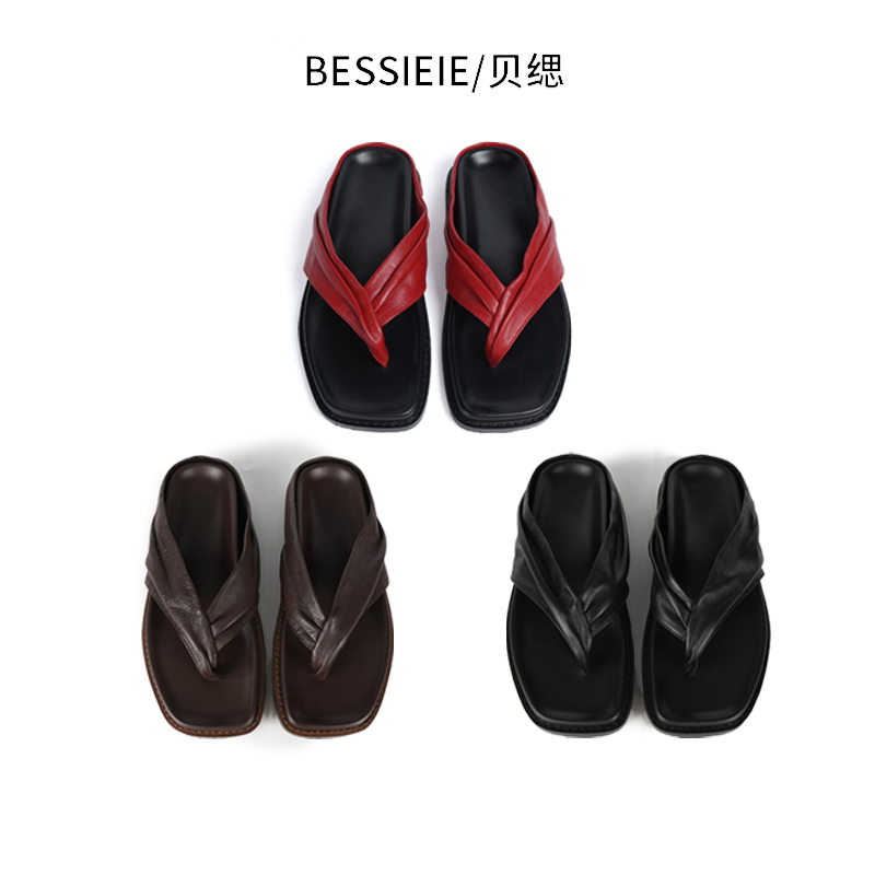 【Xiaoxue's Choice】Bessieie/Beisi Fashionable Versatile Casual Flip-Flops Thick-Soled Thong Sandals for Women