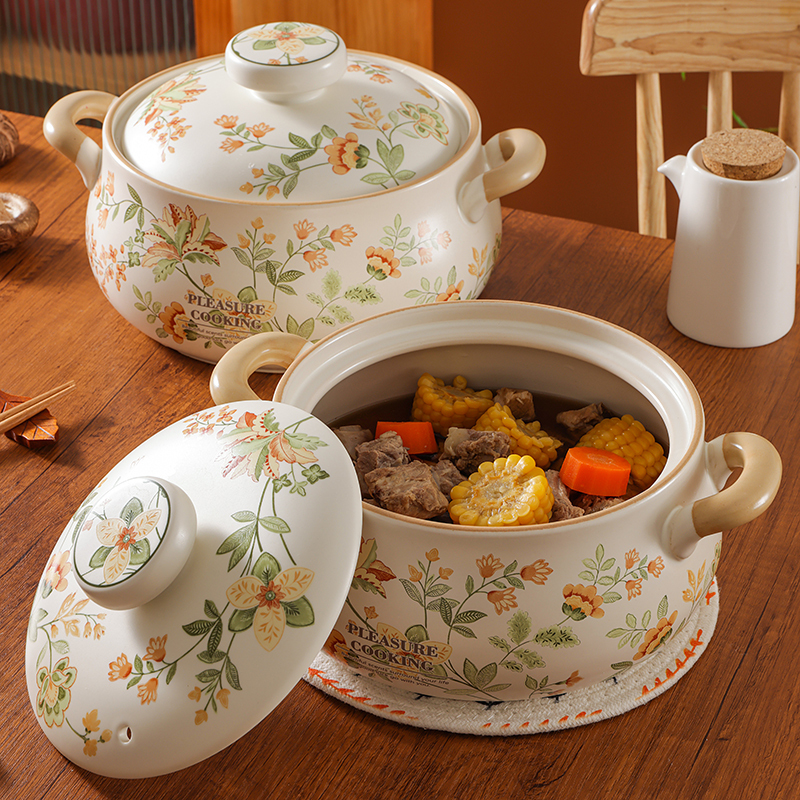 New Model of Household Clay Pot for Gas Stoves, High-Quality Soup Pot, Elegant Ceramic Stew Pot That Won'T Crack When Dry-Burning