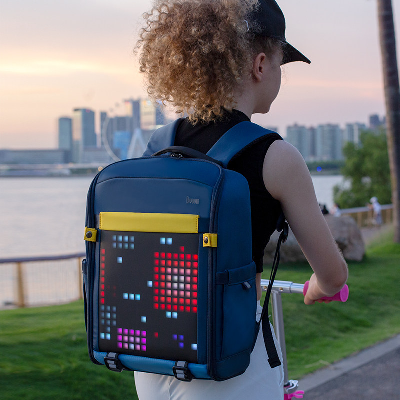 Divoom dot sound màn hình pixel ba lô trẻ em LED công suất lớn ba lô bé gái 2023 học sinh mới cặp đi học Balo background màn hình led đồ chơi công nghệ điện thoại