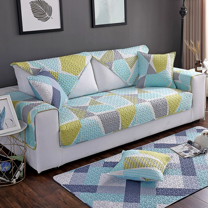 Sofa đệm Four Seasons chung tinh khiết bông vải bông chống trượt phòng khách hiện đại nhỏ gọn với da tựa lưng đệm khăn bộ đầy đủ bìa - Ghế đệm / đệm Sofa