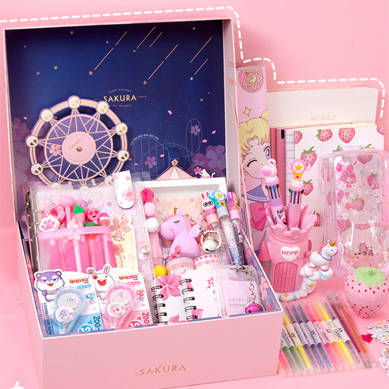 Stationery gift bag cheap girls middle school students junior high school students school supplies girl heart high face value practical fourth grade