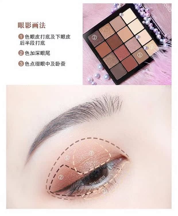 Sản phẩm mới của Novo không giảm 16 màu phấn mắt pearlescent kết hợp màu phấn mắt có thể được chồng lên nhau - Bóng mắt phấn mắt 4 ô