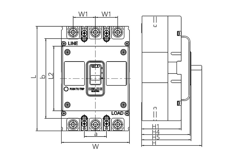 德力西塑壳断路器空气开关CDM3-63A100A200A400A630A三相3P4P新款 德力西,断路器,CDM3