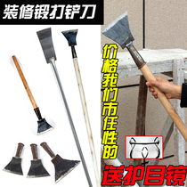 Shovel Wall skin artifact wooden handle iron shovel decontamination shovel shovel white ash shovel putty tool decoration shovel cleaning