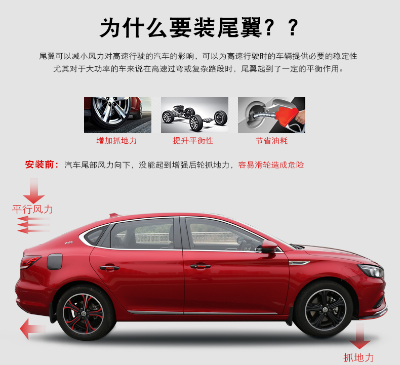 18 mới MG 6 cánh đuôi Mới MG mg6 cánh cố định cánh sau cánh miễn phí sửa đổi cánh không mất đuôi gió xe ô tô