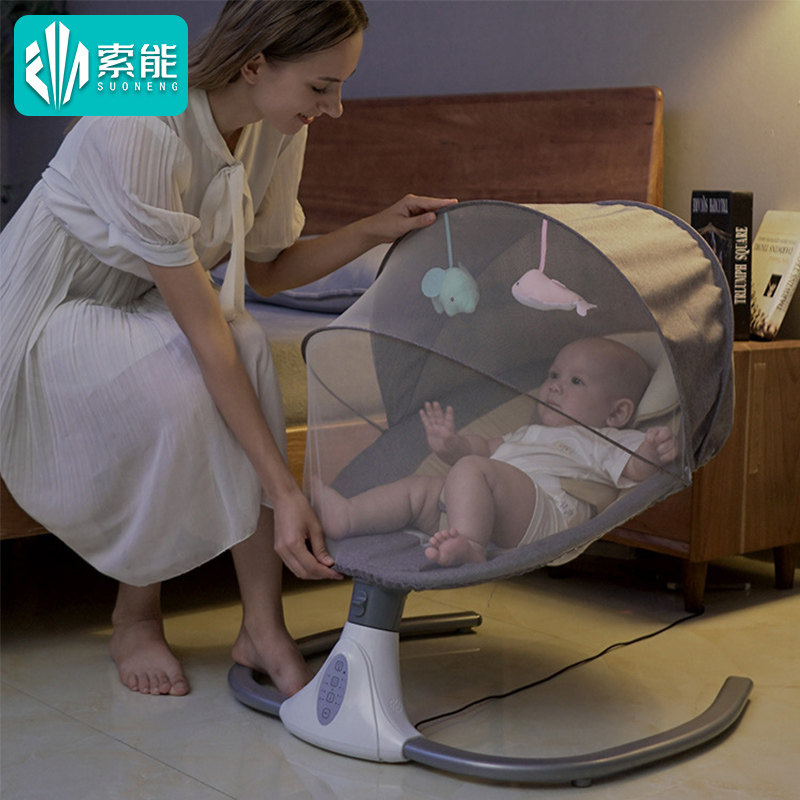 Baby Rocking Chair Summer Newborn Sleeping Shaker Baby Electric Cradle Coaxing Comfort Chair