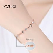 Vana dát Swarovski zirconium vòng đeo tay nữ sterling silver Hàn Quốc phiên bản của cá tính đơn giản sinh viên Sen Sở mật ong màu rose gold