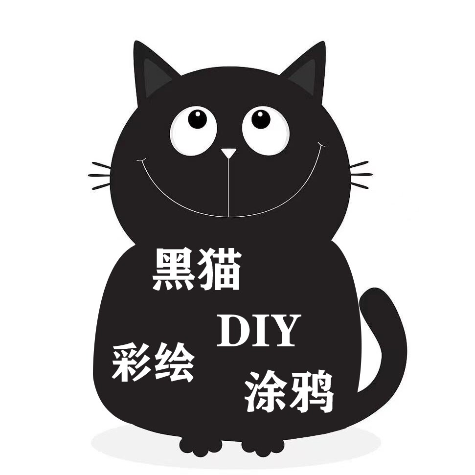 黑猫涂鸦彩绘的LOGO
