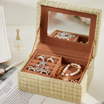 Original Jewelry Box Multilayer Large Capacity Delicate Portable Containing Box Earrings Ring Female Ornament Light Lavish Luxury