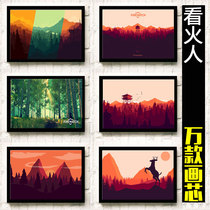 Look at the fire people around the collection of hanging pictures Internet cafe photo frame fabric decoration game poster decoration painting custom wall stickers