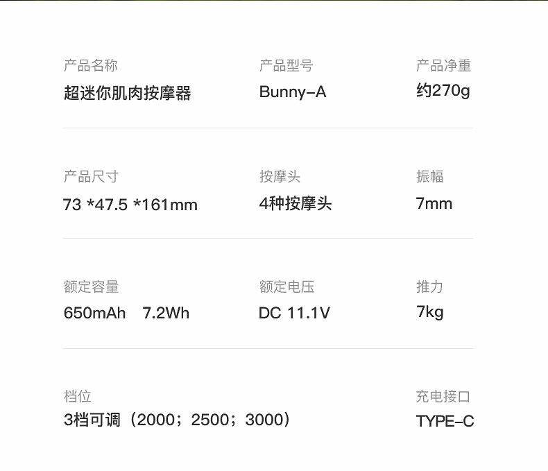 Массаж пушка 倍益康兔兔子mini筋膜枪bunny迷你肌肉按摩器颈膜枪按摩枪送女生 Beoka